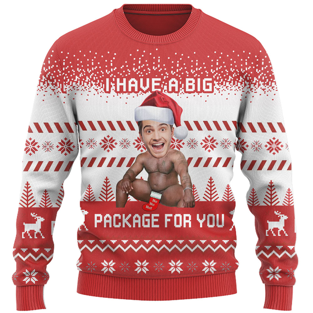 I Have A Big Package Funny Ugly Christmas Sweater 9